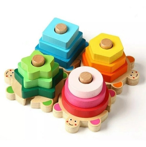 Juguete De Madera Arrastre Juego Didáctico Motricidad Encaje