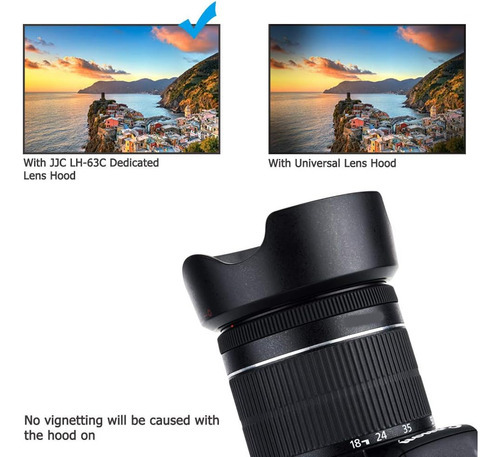 Jjc Ew-63c Parasol Con Capucha Reversible Para Canon Eos ...