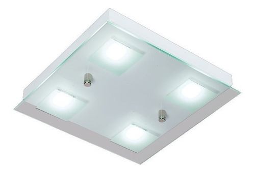 Plafon 4 Luces Batti 24w Blanco Vidrio Templado 4625b King