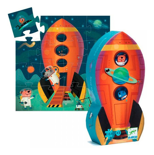 Puzzle Nave Espacial 16 Piezas Djeco 25x25 Cm
