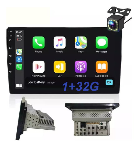 Estéreo De Coche Android 10 Pulgadas Con Gps 1 Din Carplay