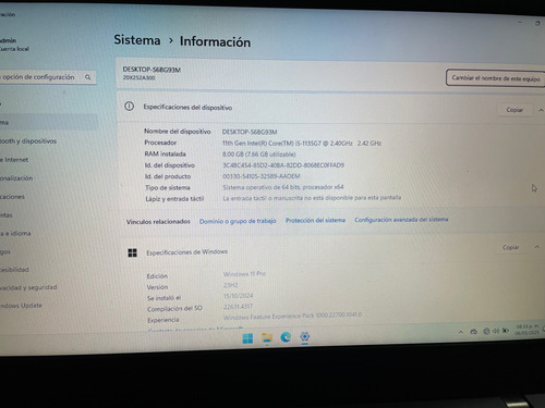 Laptop L14 Lenovo 8gb Ram 256gb Ssd Core I5 11va Gen Negro (Usado)