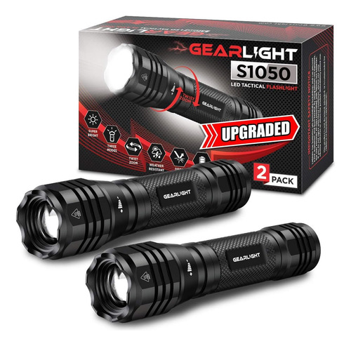 Linternas Led Gearlight De Emergencia Black Pack X2