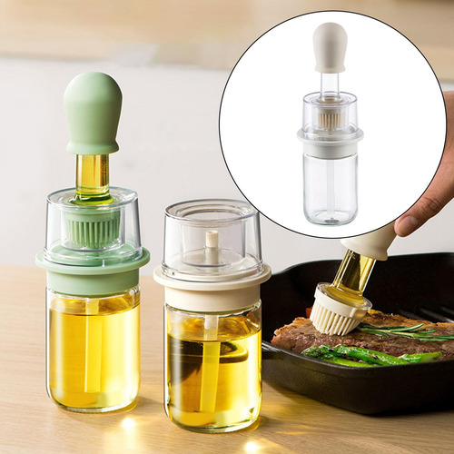 Botella De Aceite Con Cepillo De Silicona 2 En 1 180ml Para