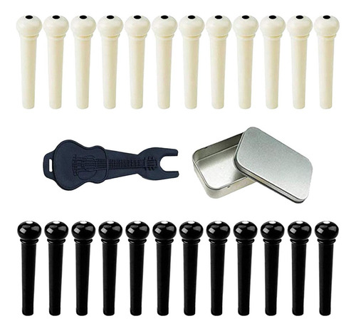 24 Peças Pinos De Ponte De Guitarra Com Removedor De Pino