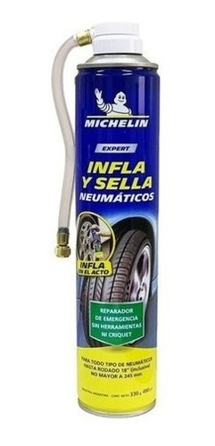 Imagen 2 de 4 de Kit Vacacional Michelin Infla Y Sella Aerosol Lavaparabrisas