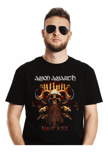 Polera Amon Amarth First Kill Metal Impresión Directa