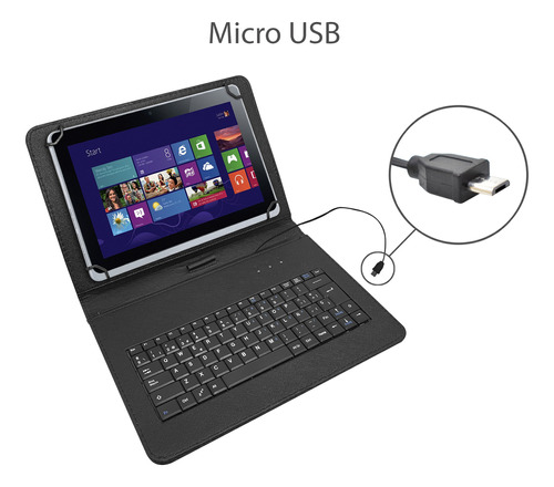 Funda Para Tablet 9 -10   Con Teclado Nsfute910