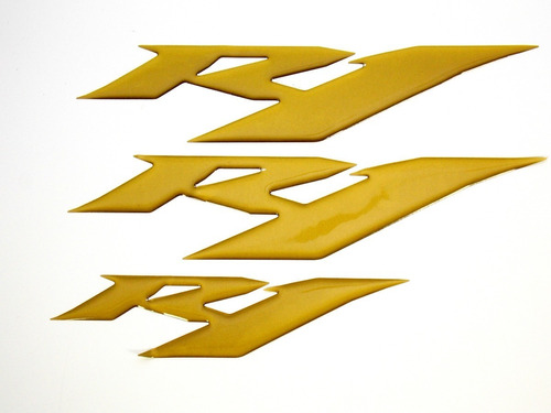 Kit Emblemas Adesivos Resinado Yamaha R1 Dourado