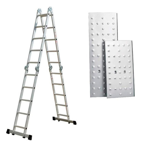 Escalera Andamio Aluminio - 5.8mts 20 Escalones C/ Chapones