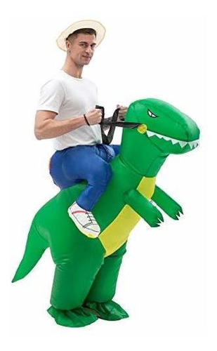 Traje Inflable Del Dinosaurio Que Monta En Traje De Din...