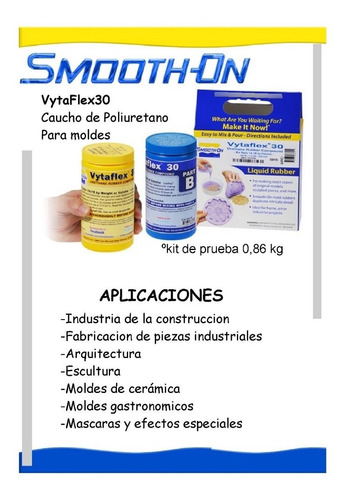 Smooth On Vytaflex So 30 Caucho Uretano Kit 0,86kg Moldes