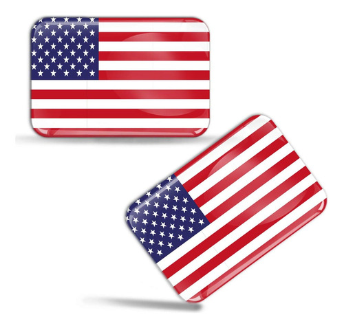 2 Calcomanías 3d De Bandera De Estados Unidos F 44