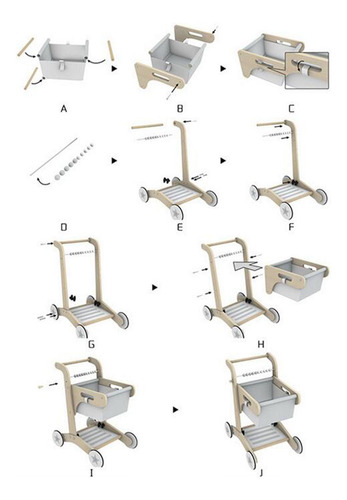 Carrito De Compras De Little Helper, Rueda Rodante Real,