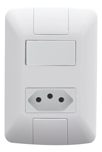 Kit 10 Interruptor Com Tomada Tramontina 10a 4x2 Branca