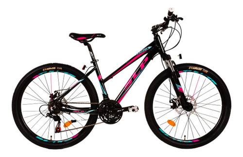 Imagen 1 de 1 de Mountain bike SLP Venecia R26 21v frenos de disco mecánico cambios Shimano Tourney TZ500 color negro con pie de apoyo