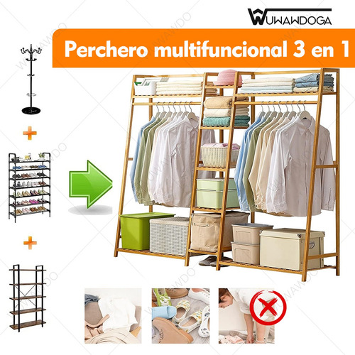Rack Perchero Piso Organizado Ropa Closet Armable Ropa Colga