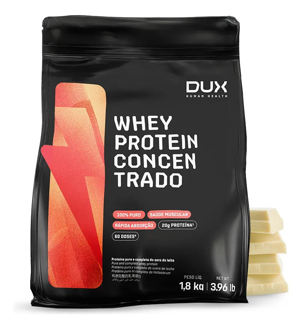 DUX HUMAN HEALTH Whey Protein Concentrado 1,8kg Chocolate Branco