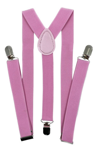 Suspensórios Masculino E Feminino Largo 2,5cm - Várias Cores Cor Rosa