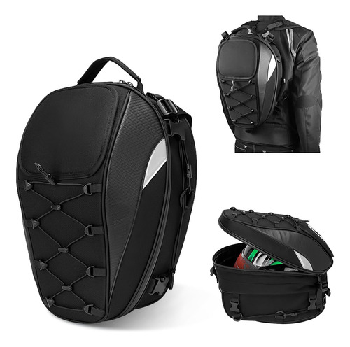 Mochila Para Motocicleta,21-34l Gran Capacidad Bolsa