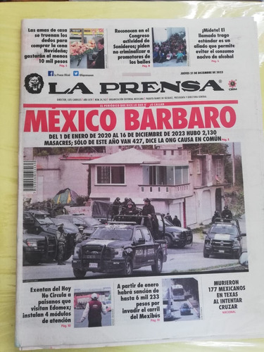 Periodico La Prensa N° 34763 Diciembre 2023