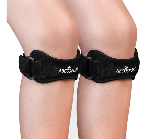 Abco Tech Correa De Rodilla Para Rtula (negro, Paquete De 2)