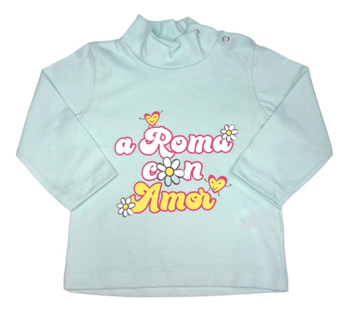 Media Polera Beba Nena A Roma Con Amor Estampado Bukito