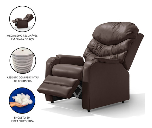 Mag Outlet Sillón reclinable Daddy's - Lujo - Color Corino Brown
