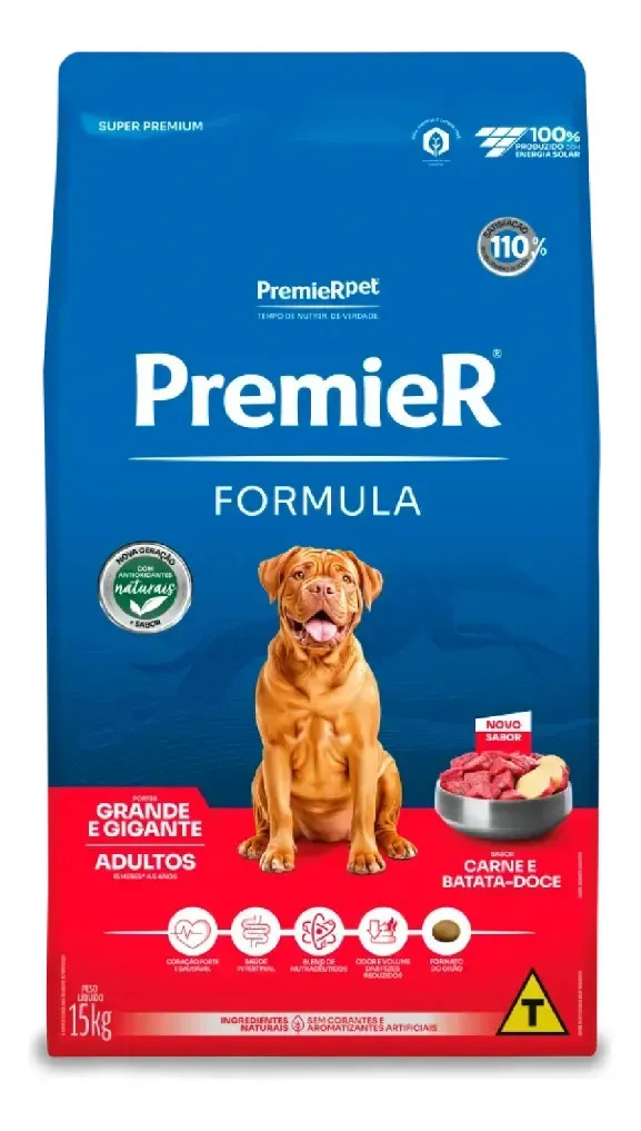 Ração Premier Formula Adulto Raças Grandes Sabor Carne 15kg