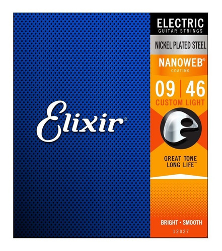 Imagem 3 de 3 de Encordoamento Elixir Cordas 0.9 Super Light Nanoweb Guitarra