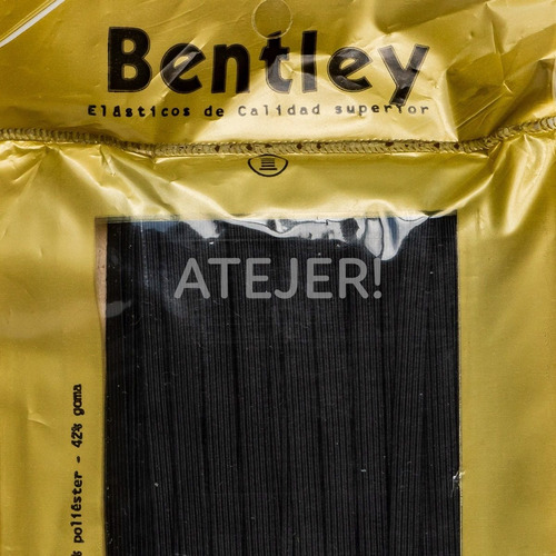 Imagen 3 de 8 de Elástico Liso Marca Bentley - Art 14 De 6mm X 50 Mts Negro