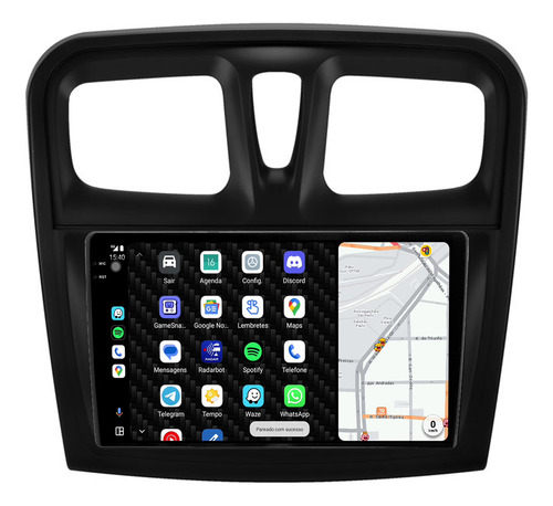 Multimidia Logan 15/19 9p Octacore Carplay 6gb 128gb Tpros