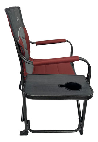 Silla De Campamento Xl Con Mesa Auxiliar Plegable Resistente Burnt Henna