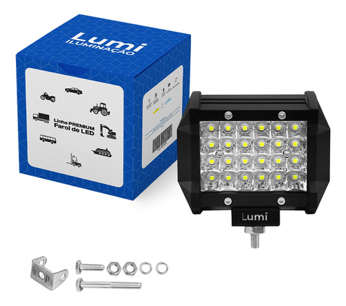 Refletor Projeto Luminaria Farol 60w Cor Da Carcaça Preto Cor Da Luz Branco-frio 12v 24v Bivolt