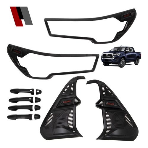 Kit Decorativo Exterior Black Toyota Hilux Revo Full 2021-on