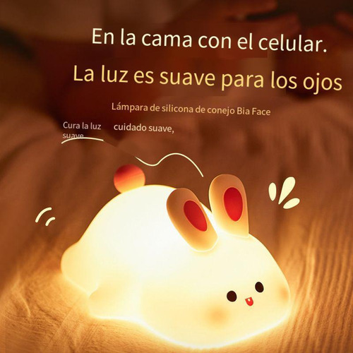 Luz Nocturna De Conejo De Silicona Con Temporizador