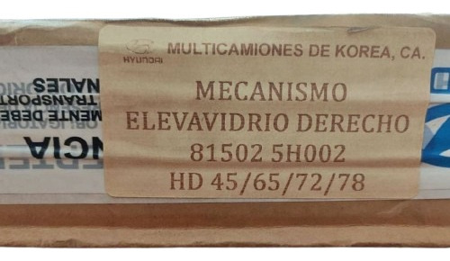 Mecanismo Eleva Vidrio Hyundai Derecho 45/65/72/78