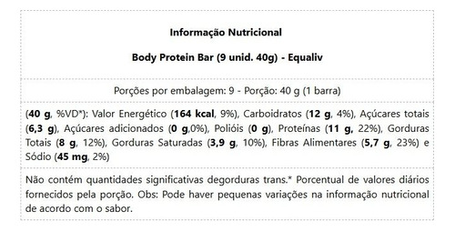 Body Protein Bar (9 Unid. 40g) Torta De Limão
