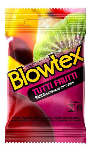 Imagem 1 de 1 de Preservativo Sabor E Aroma Tutti Frutti 3 Unidades Blowtex