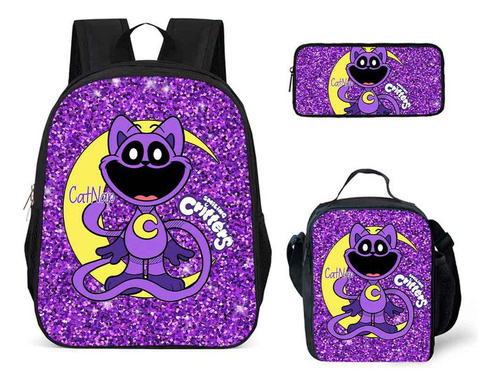 A Set De Mochilas Escolares Smiling Critters, De Tres Piezas,