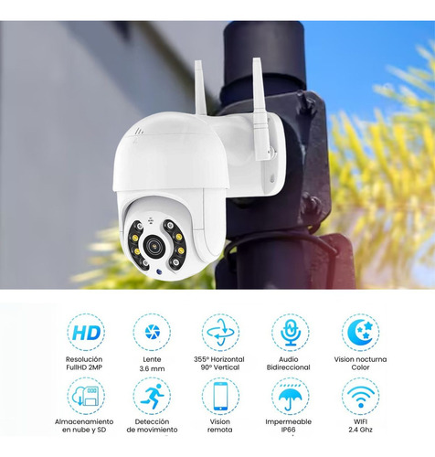 Camara Seguridad Exterior Yoosee Wifi 2mp Bazuca Camara Vigilancia Ip Domo Alarma Full Hd Ptz Visión Nocturna Color Y Blanco Y Negro