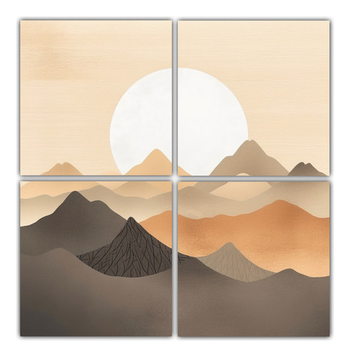 100x100cm Cuadro Paisaje Zen Minimalista Bastidor Madera