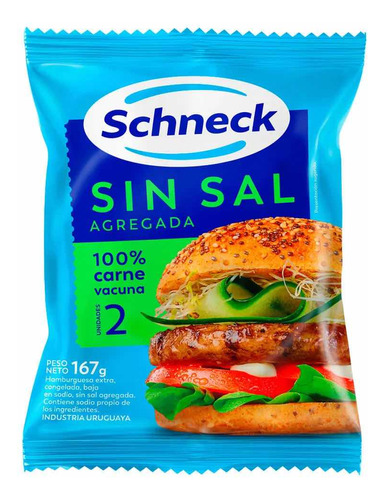 Hamburguesas Sin Sal Schneck X 84 Unidades