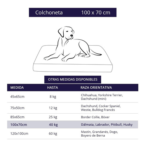 Cama Colchoneta Para Perros Lola Pets Modelo Sitges 100 X 70