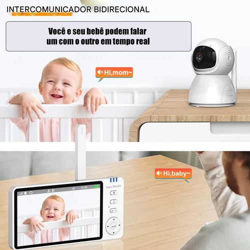 Baba Eletronica Baby Monitor Abm570 Rotação E Canções Ninar