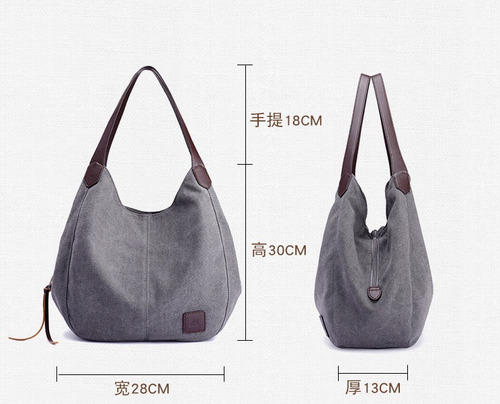 J Bolso De Mano Retro For Mujer, Color Sólido, Bolsa De Lona