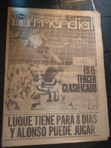 Diario Clarín Mundial 78 8 6 1978