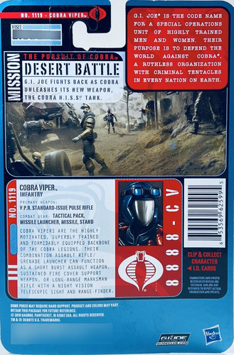 Cobra Viper Infantry #1119 Gi Joe Comandos Em Ação Hasbro