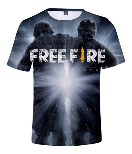 Polera Niño Videojuego Free Fire Full 3d Impresión Digital 