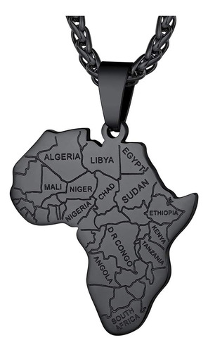 Collar De Mapa Africano Richsteel Para Hombre, Joyería Triba